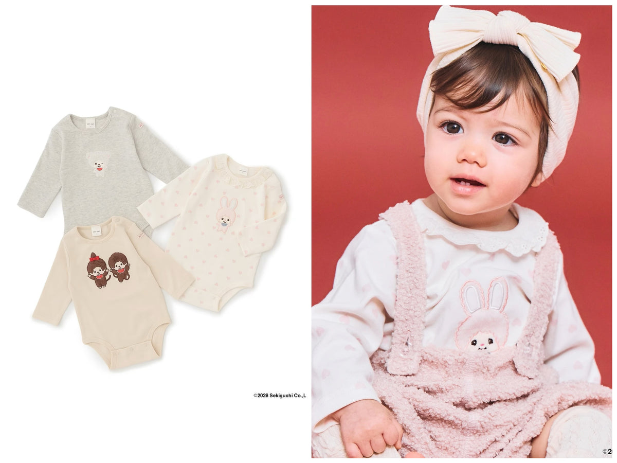 日本童裝 pe#main x Monchhichi 連衣 70-80cm 男童款/女童款 初生嬰兒 秋季 Jumpsuit