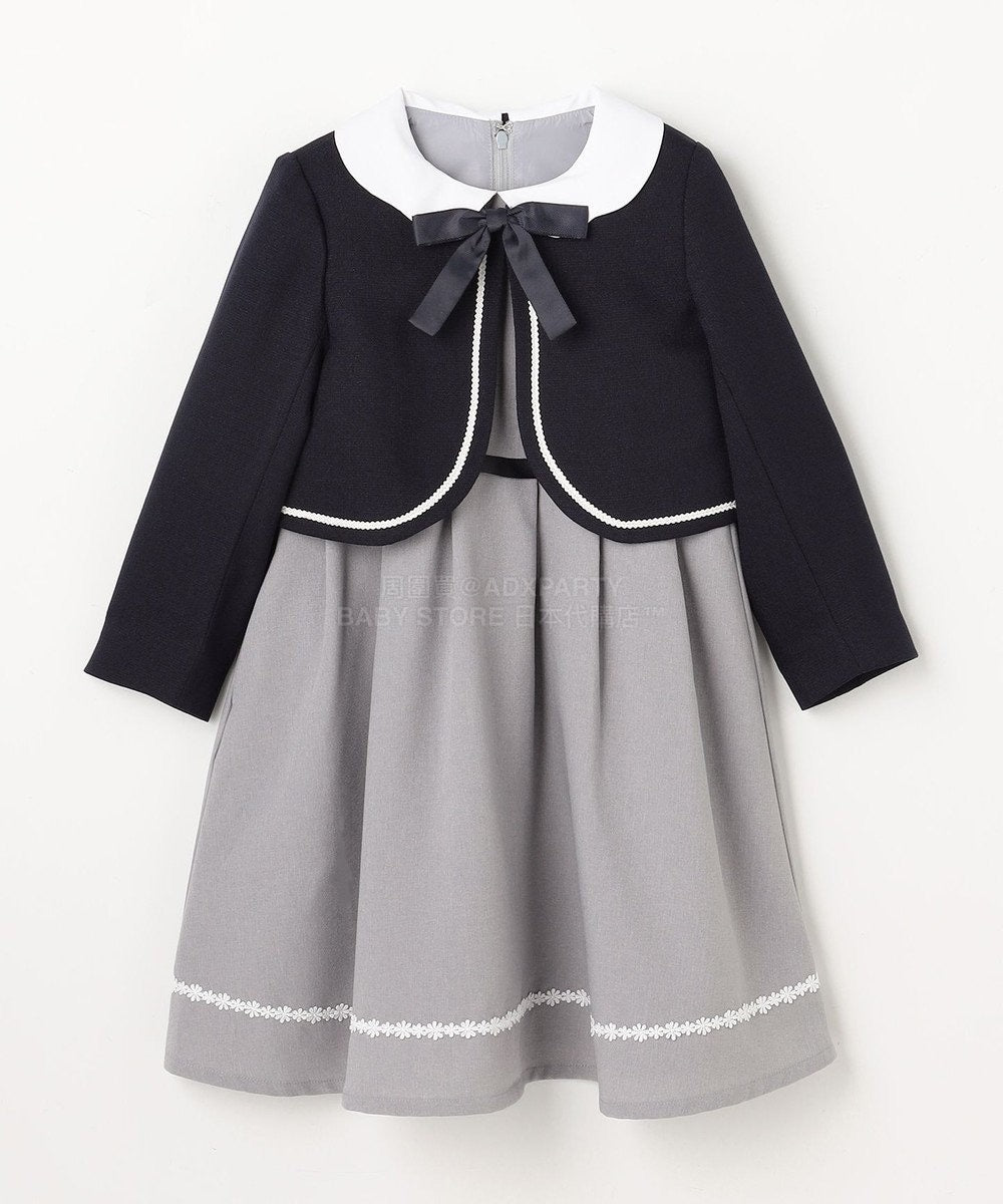 日本童裝 aF#a325 無領短外套+有領學院風連身裙 110-130cm 女童款 冬季 OUTERWEAR  DRESSES 面試/宴會/表演