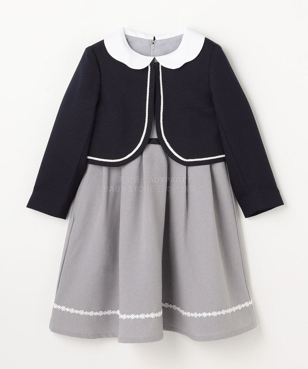 日本童裝 aF#a325 無領短外套+有領學院風連身裙 110-130cm 女童款 冬季 OUTERWEAR  DRESSES 面試/宴會/表演