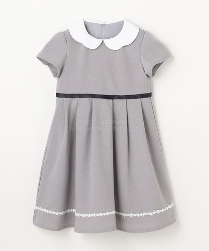 日本童裝 aF#a325 無領短外套+有領學院風連身裙 110-130cm 女童款 冬季 OUTERWEAR  DRESSES 面試/宴會/表演