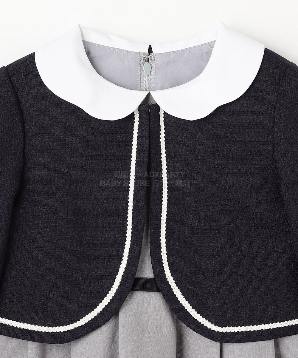 日本童裝 aF#a325 無領短外套+有領學院風連身裙 110-130cm 女童款 冬季 OUTERWEAR  DRESSES 面試/宴會/表演