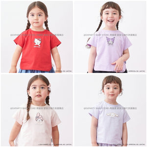 日本童裝 pe#main x Sanrio 刺繡圖案上衣 80-130cm 女童款 夏季 TOPS