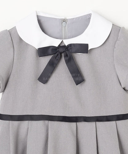 日本童裝 aF#a325 無領短外套+有領學院風連身裙 110-130cm 女童款 冬季 OUTERWEAR  DRESSES 面試/宴會/表演