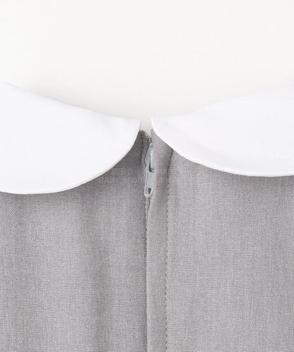 日本童裝 aF#a325 無領短外套+有領學院風連身裙 110-130cm 女童款 冬季 OUTERWEAR  DRESSES 面試/宴會/表演