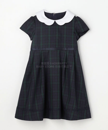 日本童裝 aF#a325 無領短外套+有領學院風連身裙 110-130cm 女童款 冬季 OUTERWEAR  DRESSES 面試/宴會/表演