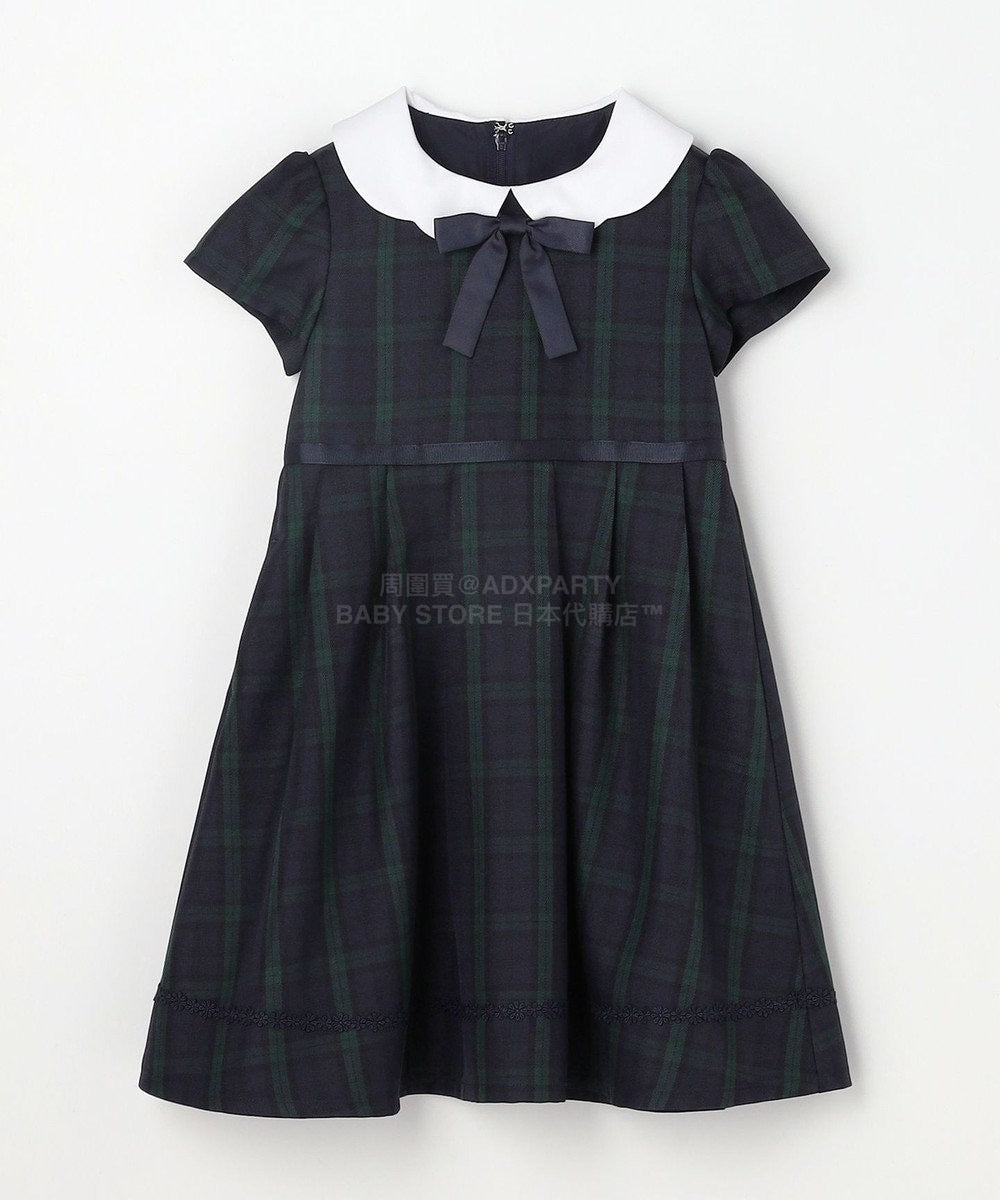 日本童裝 aF#a325 無領短外套+有領學院風連身裙 110-130cm 女童款 冬季 OUTERWEAR  DRESSES 面試/宴會/表演