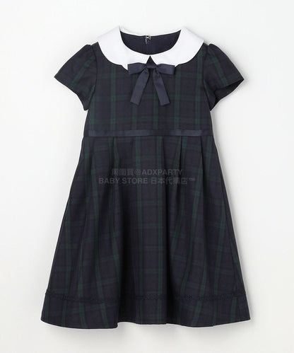 日本童裝 aF#a325 無領短外套+有領學院風連身裙 110-130cm 女童款 冬季 OUTERWEAR  DRESSES 面試/宴會/表演