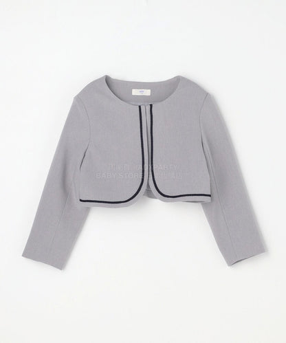 日本童裝 aF#a325 無領短外套+有領學院風連身裙 110-130cm 女童款 冬季 OUTERWEAR  DRESSES 面試/宴會/表演