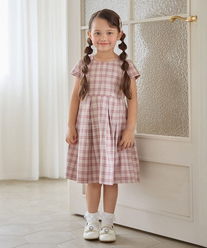 日本童裝 aF#a325 學院風外套+格子連身裙 110-130cm 女童款 冬季 OUTERWEAR  DRESSES 面試/宴會/表演