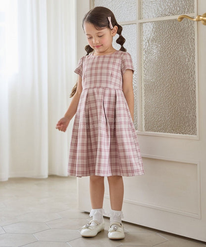 日本童裝 aF#a325 學院風外套+格子連身裙 110-130cm 女童款 冬季 OUTERWEAR  DRESSES 面試/宴會/表演