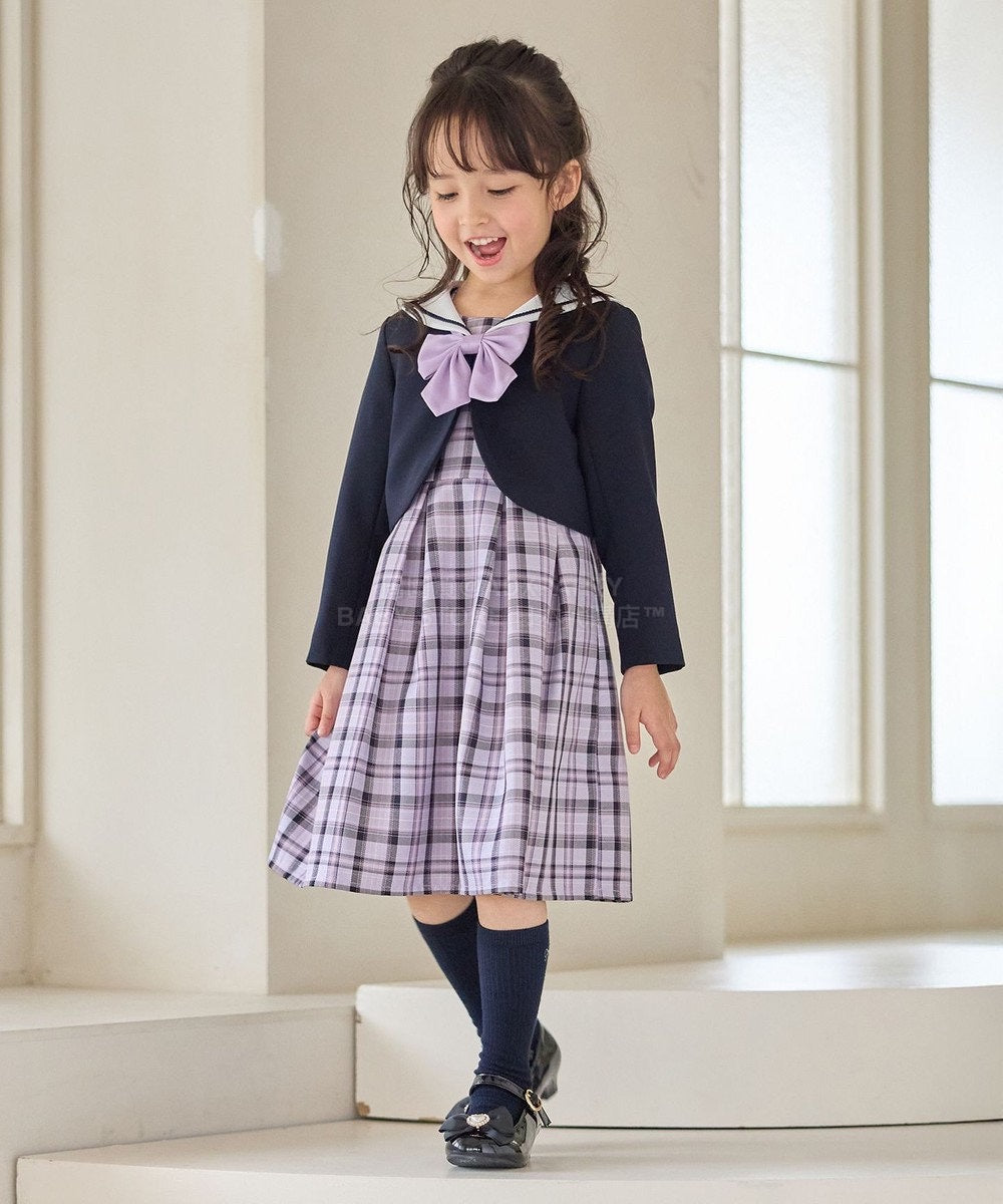日本童裝 aF#a325 學院風外套+格子連身裙 110-130cm 女童款 冬季 OUTERWEAR  DRESSES 面試/宴會/表演