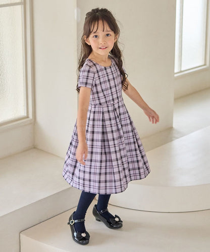 日本童裝 aF#a325 學院風外套+格子連身裙 110-130cm 女童款 冬季 OUTERWEAR  DRESSES 面試/宴會/表演