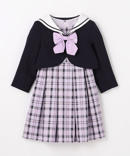 日本童裝 aF#a325 學院風外套+格子連身裙 110-130cm 女童款 冬季 OUTERWEAR  DRESSES 面試/宴會/表演