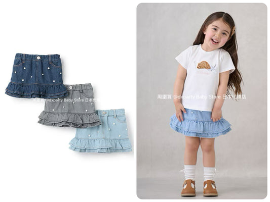 Japanese children's clothing pe#main lace short skirt 80-130cm girls summer SKIRTS 