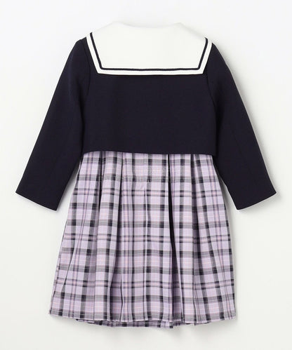 日本童裝 aF#a325 學院風外套+格子連身裙 110-130cm 女童款 冬季 OUTERWEAR  DRESSES 面試/宴會/表演