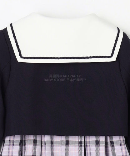 日本童裝 aF#a325 學院風外套+格子連身裙 110-130cm 女童款 冬季 OUTERWEAR  DRESSES 面試/宴會/表演