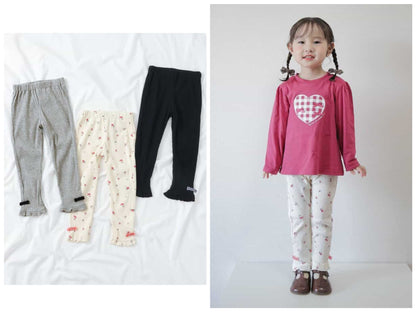 日本童裝 apres les cours 蝴蝶結打底褲 80-130cm 女童款 秋季 PANTS