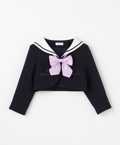 日本童裝 aF#a325 學院風外套+格子連身裙 110-130cm 女童款 冬季 OUTERWEAR  DRESSES 面試/宴會/表演