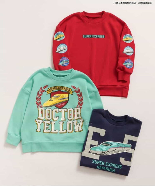 日本直送 BR#22EE x JR 新幹線 衛衣 80-140cm 男童款 冬季 TOPS 鐵路系列 聖誕紅/新年紅