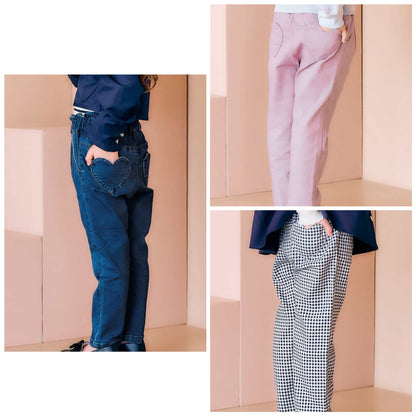 日本童裝 apres les cours 心型休閒長褲 80-140cm 女童款 秋季 PANTS