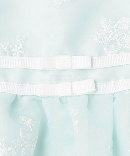 日本童裝 aF#a325 刺繡花卉短袖連身裙 110-130cm 女童款 冬季 DRESSES 面試/宴會/表演