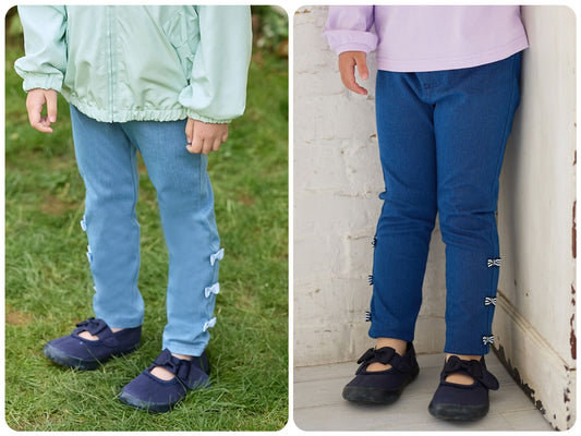 Japanese children's clothing aF#a325 bow skinny jeans 100-140cm girls summer PANTS 