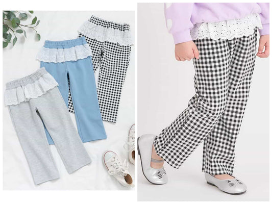 日本童裝 apres les cours 荷葉邊蕾絲長褲 80-130cm 女童款 秋季 PANTS