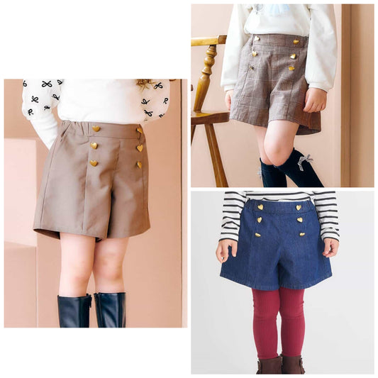 日本童裝 apres les cours 心型口袋短褲 80-140cm 女童款 秋季 PANTS