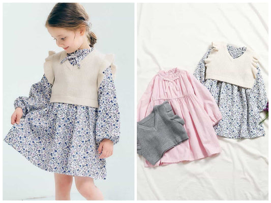日本童裝 apres les cours 針織上衣連身裙套裝 80-140cm 女童款 秋季 TOPS DRESSES