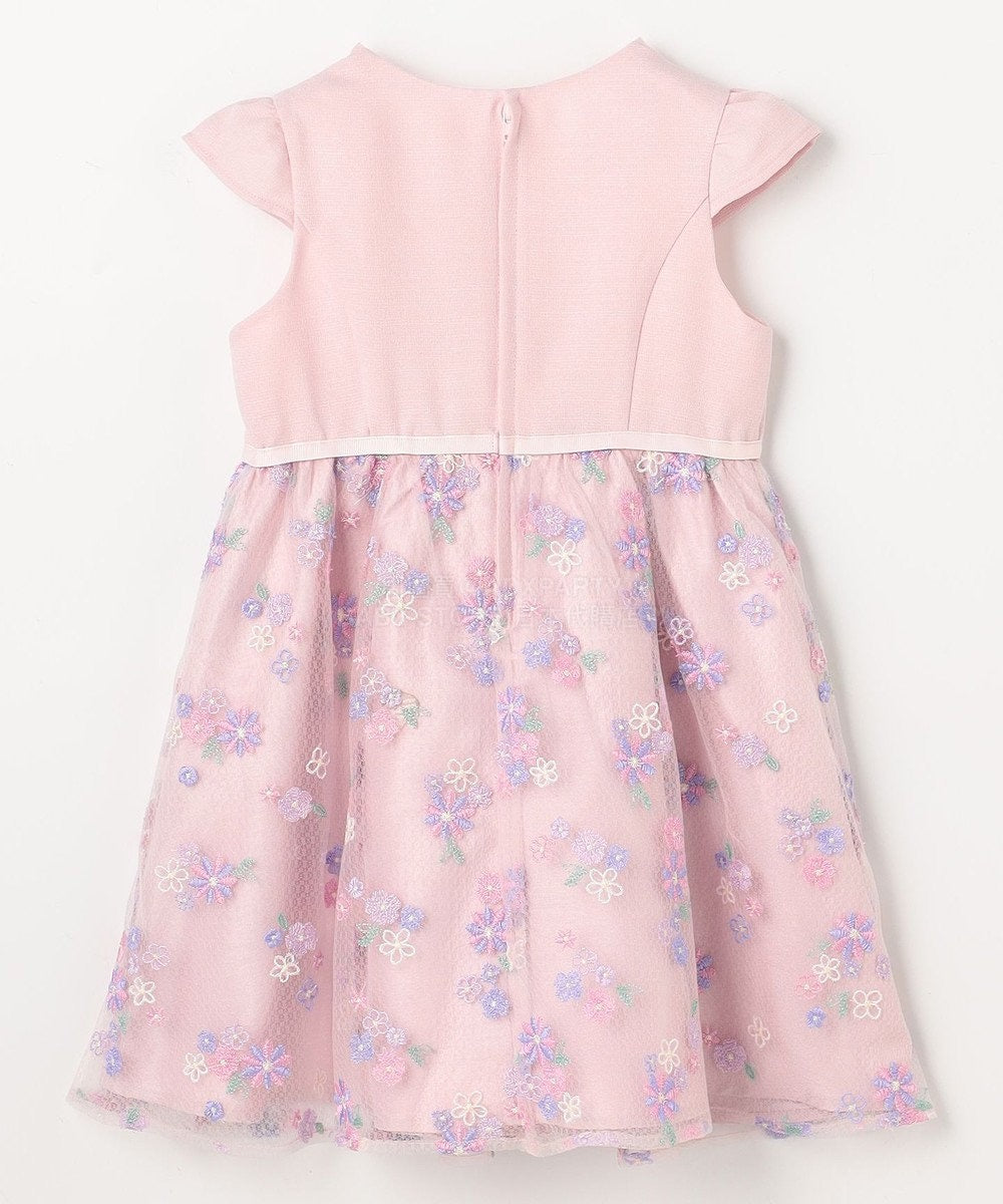 日本童裝 aF#a325 刺繡花卉短袖連身裙 110-130cm 女童款 冬季 DRESSES 面試/宴會/表演