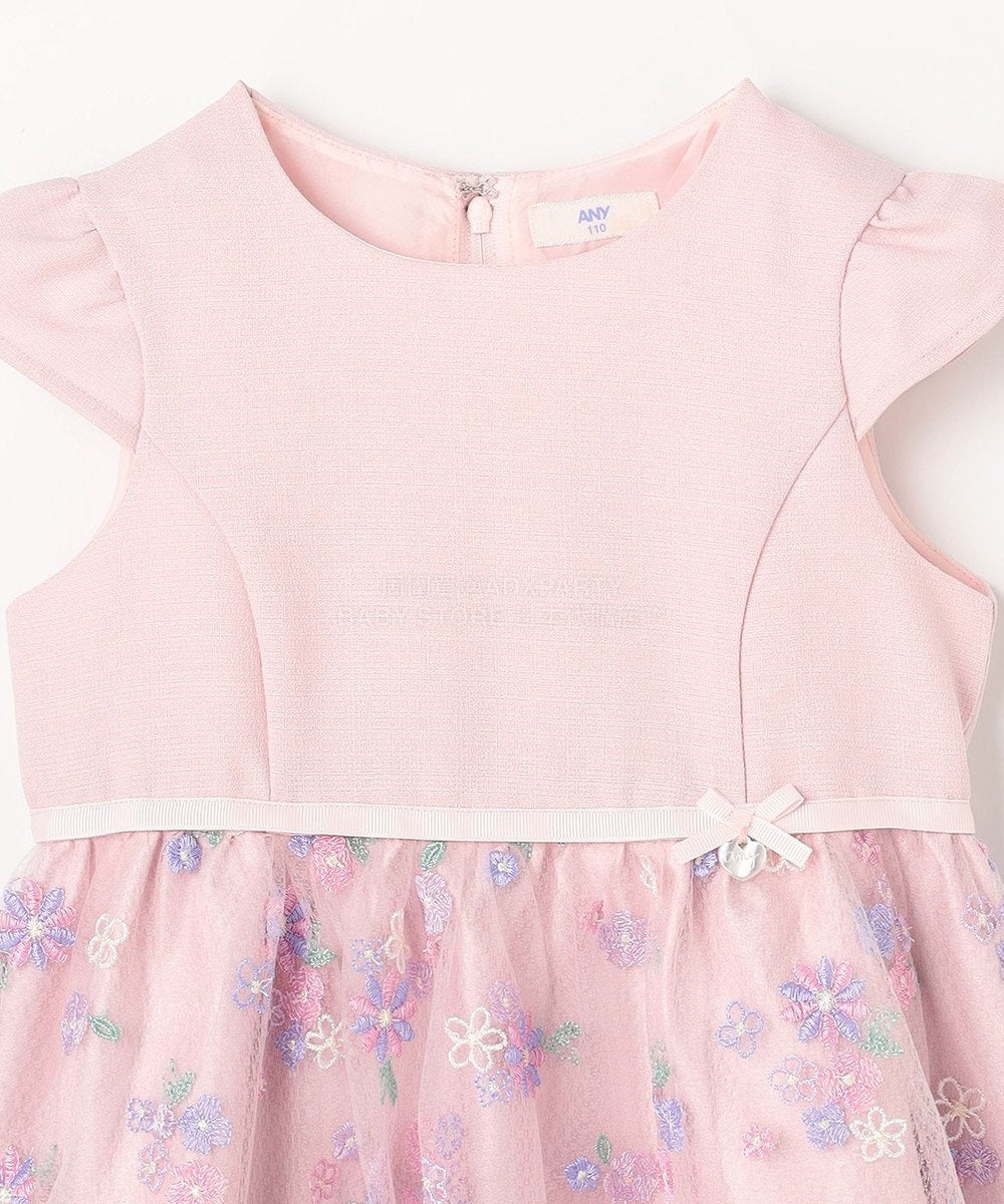 日本童裝 aF#a325 刺繡花卉短袖連身裙 110-130cm 女童款 冬季 DRESSES 面試/宴會/表演