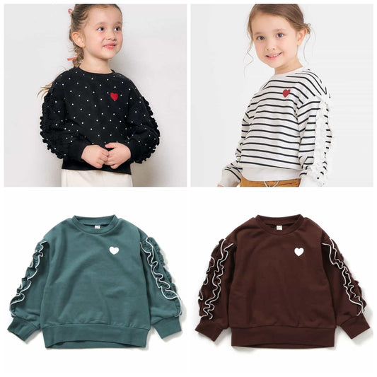 日本童裝 apres les cours 波浪手袖衛衣 80-140cm 女童款 秋季 TOPS