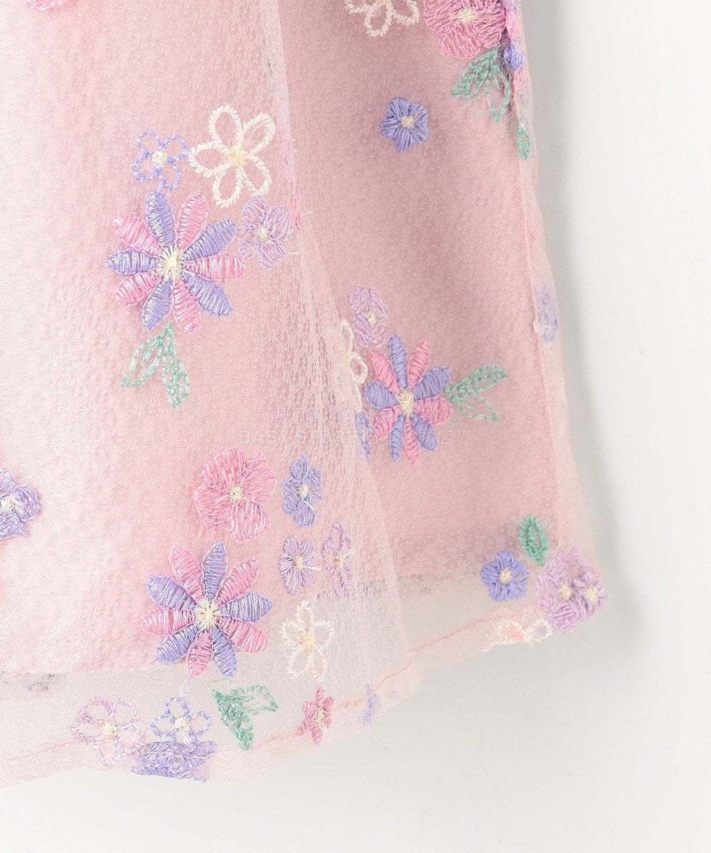 日本童裝 aF#a325 刺繡花卉短袖連身裙 110-130cm 女童款 冬季 DRESSES 面試/宴會/表演