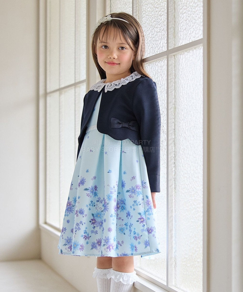 日本童裝 aF#a325 花花印花短袖連身裙 110-130cm 女童款 冬季 DRESSES 面試/宴會/表演