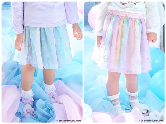 Japanese children's clothing aF#a325 Little Twin Stars mesh skirt 100-140cm girls summer SKIRTS 