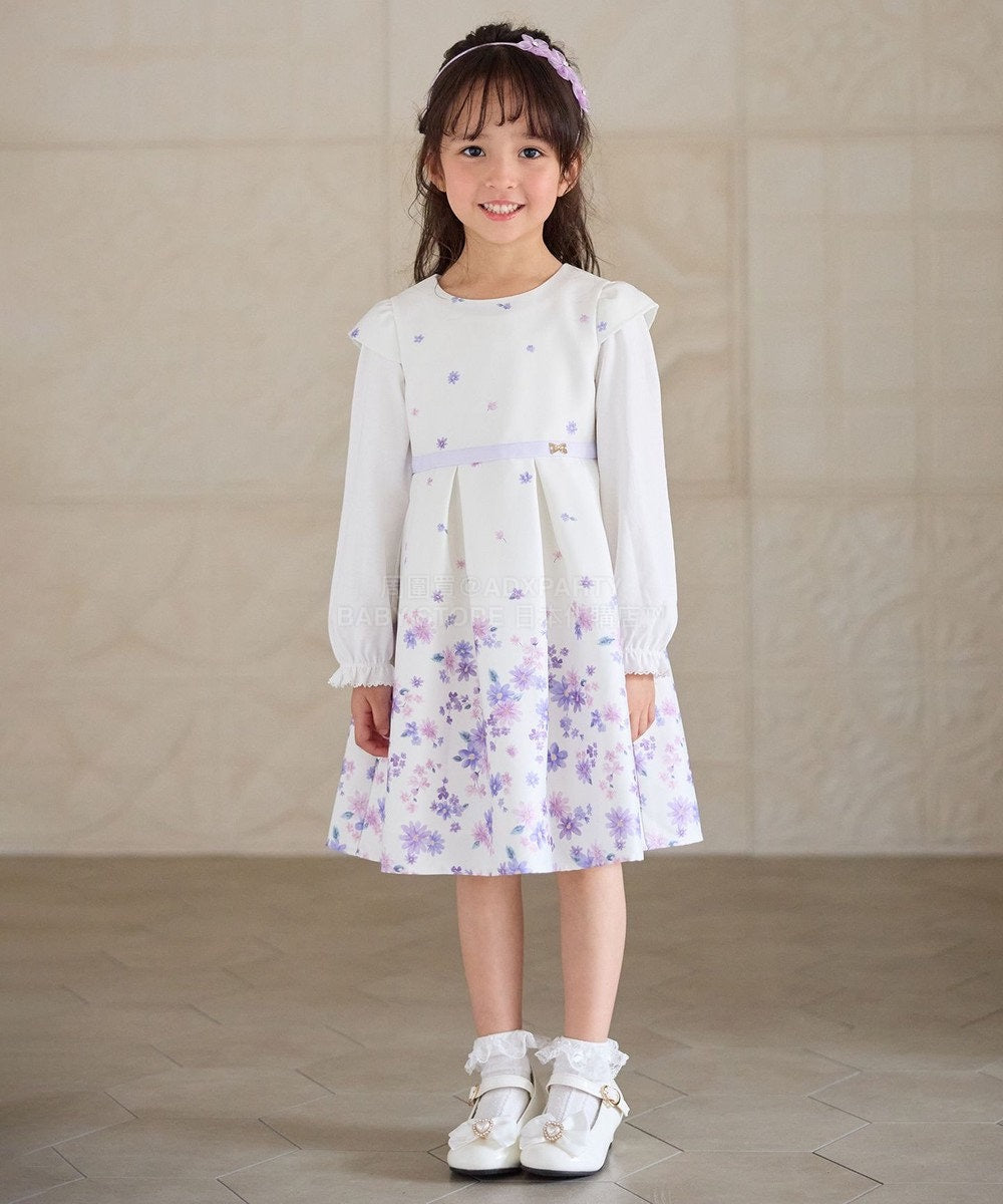 日本童裝 aF#a325 花花印花短袖連身裙 110-130cm 女童款 冬季 DRESSES 面試/宴會/表演
