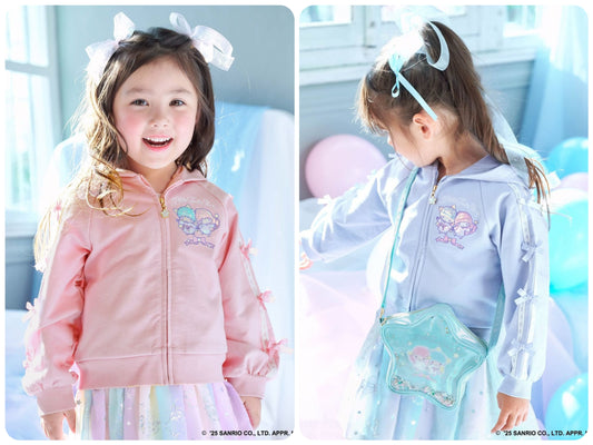 Japanese children's clothing aF#a325 Little Twin Stars embroidered pattern jacket 110-160cm girls summer outerwear 