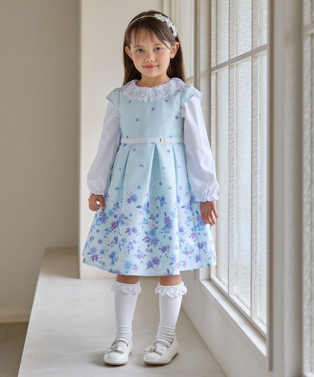 日本童裝 aF#a325 蕾絲領襯衫 110-130cm 女童款 冬季 TOPS 面試/宴會/表演