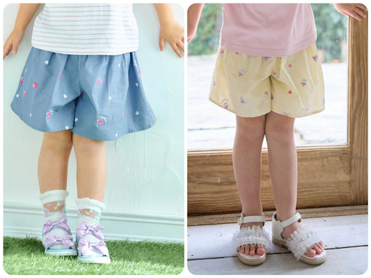 Japanese children's clothing aF#a325 cute embroidered culottes 100-150cm girls summer PANTS 
