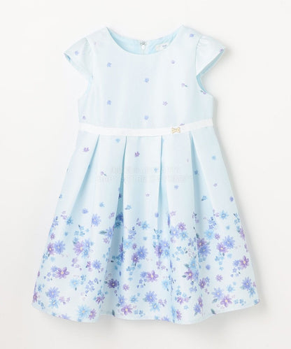 日本童裝 aF#a325 花花印花短袖連身裙 110-130cm 女童款 冬季 DRESSES 面試/宴會/表演