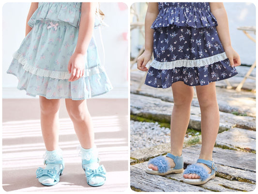 Japanese children's clothing aF#a325 floral short skirt 110-160cm girls summer SKIRTS 