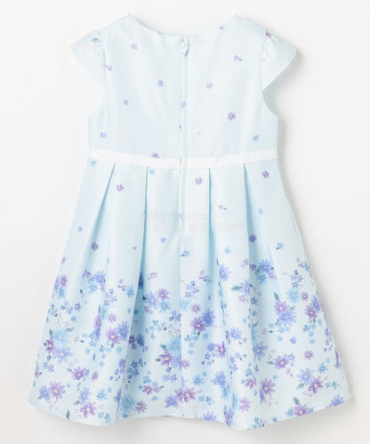 日本童裝 aF#a325 花花印花短袖連身裙 110-130cm 女童款 冬季 DRESSES 面試/宴會/表演