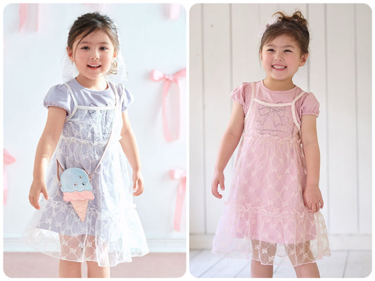 Japanese children's clothing aF#a325 suspender skirt and T-skirt two-piece set 110-160cm girls summer dresses 