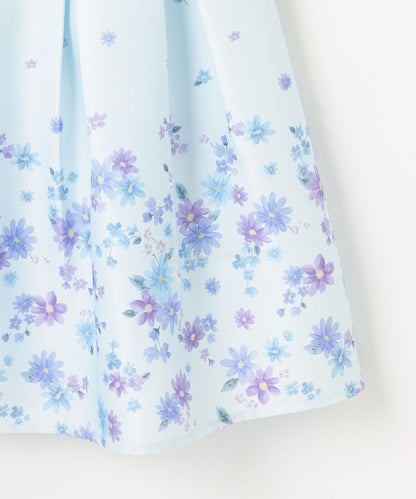 日本童裝 aF#a325 花花印花短袖連身裙 110-130cm 女童款 冬季 DRESSES 面試/宴會/表演