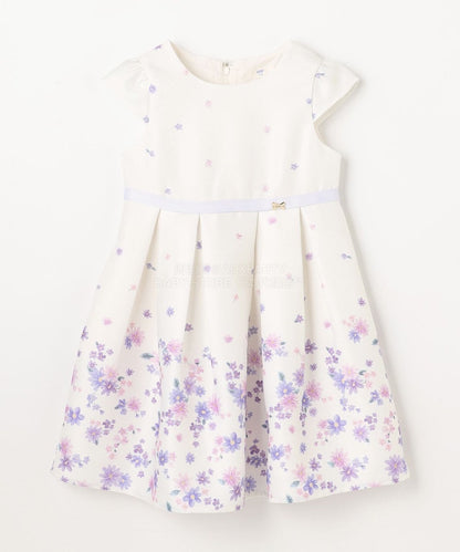 日本童裝 aF#a325 花花印花短袖連身裙 110-130cm 女童款 冬季 DRESSES 面試/宴會/表演