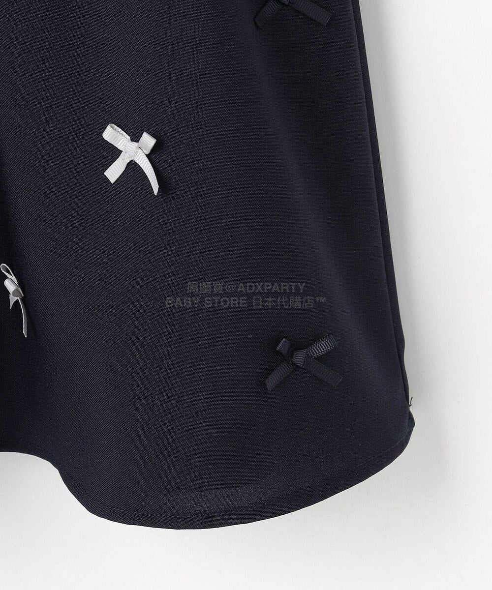 日本童裝 aF#a325  領口緞帶長袖連身裙 110-130cm 女童款 冬季 DRESSES 面試/宴會/表演