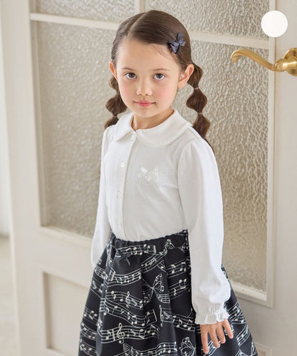 日本童裝 aF#a325 圓領翻領襯衫 110-130cm 女童款 冬季 TOPS 面試/宴會/表演