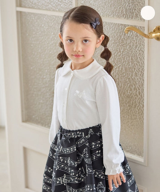 日本童裝 aF#a325 圓領翻領襯衫 110-130cm 女童款 冬季 TOPS 面試/宴會/表演