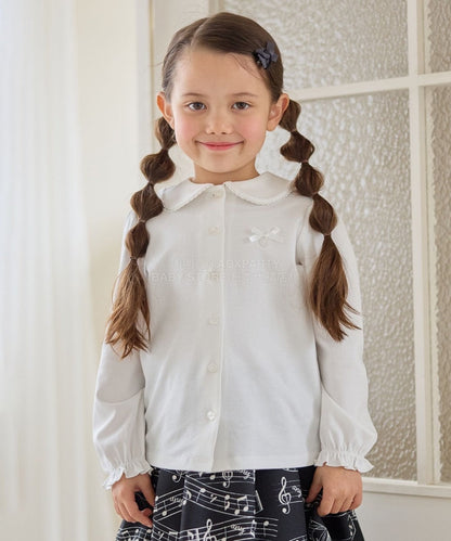 日本童裝 aF#a325 圓領翻領襯衫 110-130cm 女童款 冬季 TOPS 面試/宴會/表演