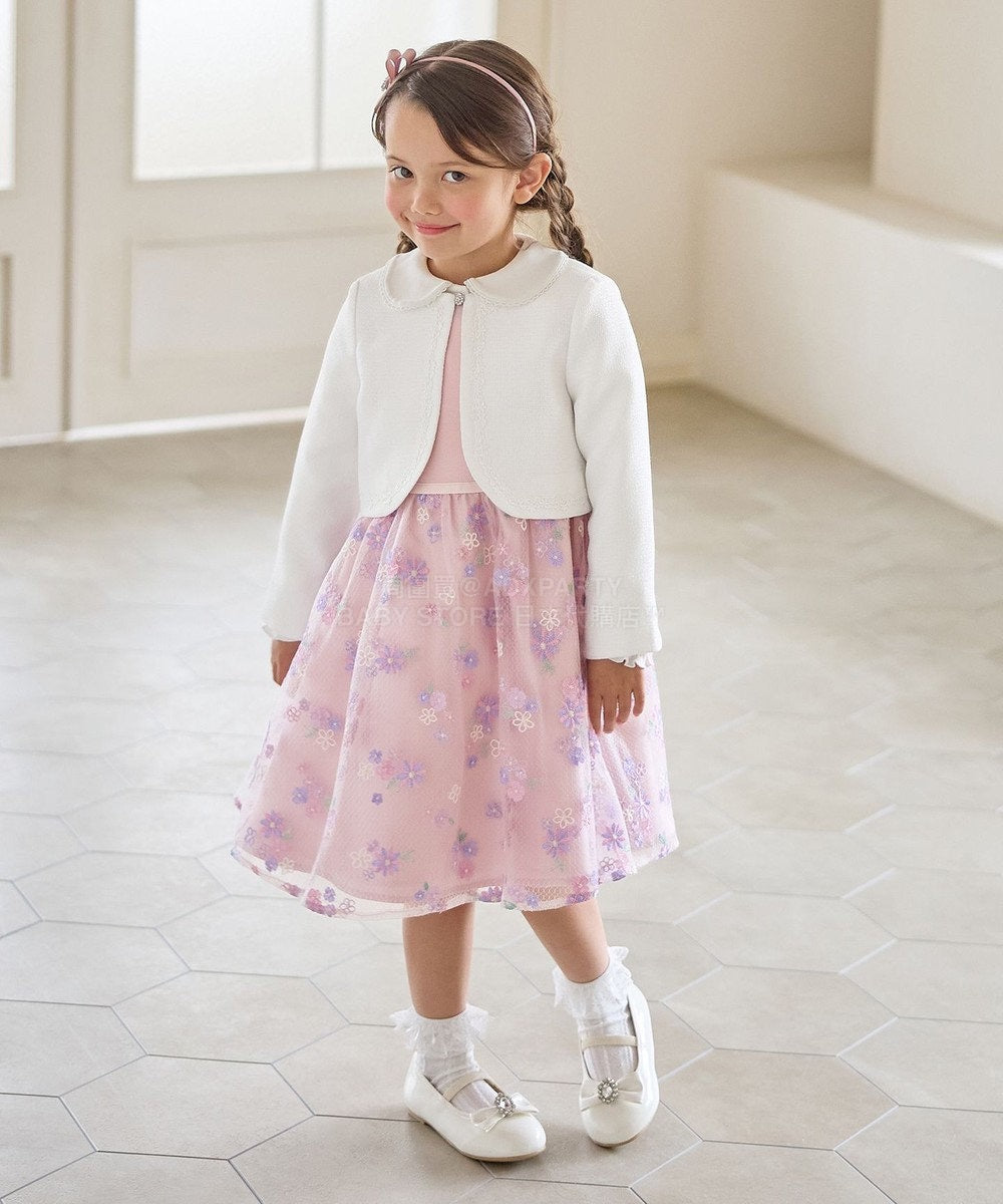 日本童裝 aF#a325 無領小香風短外套 110-130cm 女童款 冬季 OUTERWEAR 面試/宴會/表演